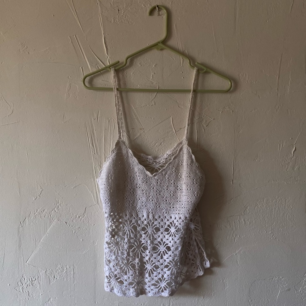 WHITE CROCHET CAMI